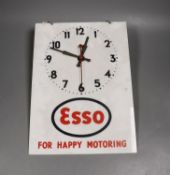A Smiths electric advertising wall-clock, 'Esso', plastic dial 38cm high