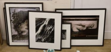 Five assorted contemporary photographs, including Edwin Smith, 'Waterfall', 40 x 30cm; David