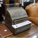 An early 20th century American National cash register, Serial Number N255122/345SH, width 41cm,