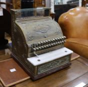 An early 20th century American National cash register, Serial Number N255122/345SH, width 41cm,