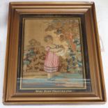 A Regency woolwork picture, entitled Mother’s Joy, named Miss Mary Francks and dated 1819, 30 x