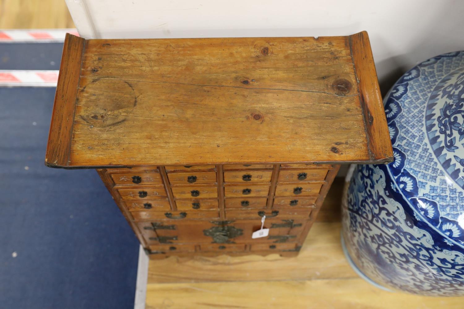 A small Chinese elm medicine chest, width 50cm, depth 24cm, height 66cm - Image 3 of 3