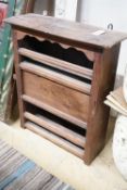 A late 18th century Continental oak wall cabinet, width 64cm, height 75cm