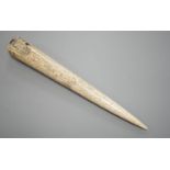 A 19th century Whalebone fid, 31 cms long.