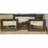 William Manners (1860-1930), three oils on panel, River landscapes, signed and dated 1891/93, 30 x