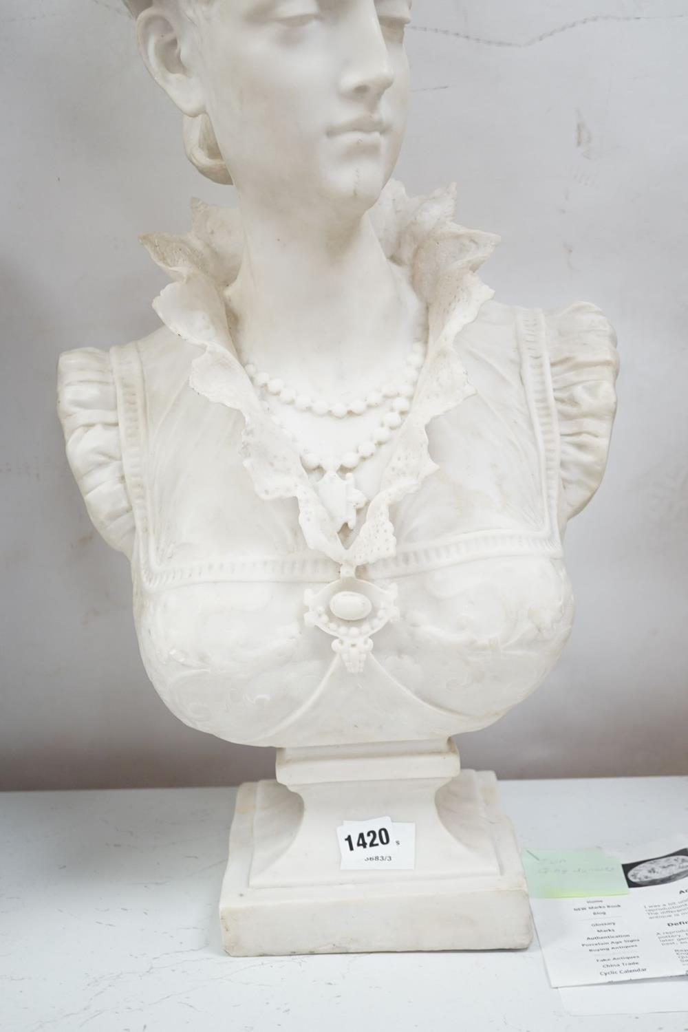 A faux parian bust 66cm - Image 4 of 4