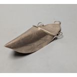 A George V engraved silver 'slipper' wall pocket, Chester, 1910, 19.6cm, 90 grams.