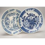 Two 19th century Chinese blue and white dishes 30cm