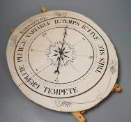 A 19th century printed barometer dial 38cm