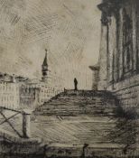 John Hoskin (1921-1990), etching, 'Saluté Steps, Venice', monogrammed and inscribed 2/20, 15 x 13cm