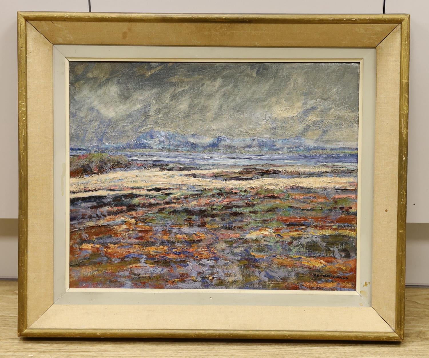Sir Roderick Macdonald (1921-2001), oil on canvas, 'Low water, Loch Snizort, Skye', signed, 40 x - Image 2 of 4