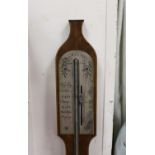 An R A Ransley inlaid stick barometer, height 99cm