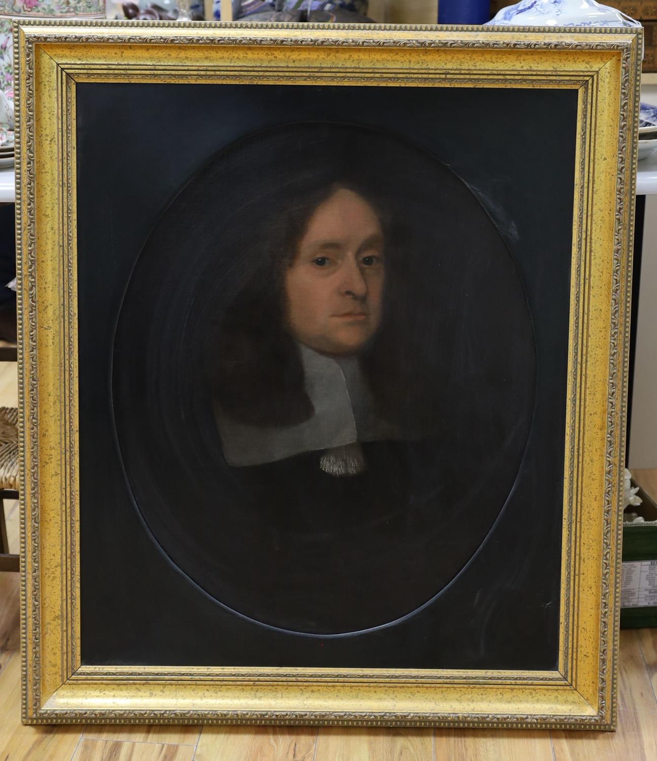 English School, oil on canvas, Portrait of a 17th century gentleman, 70 x 57cm - Image 2 of 2