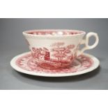 A Spode Pink Tower pattern part dinner service