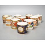 Ten various early 19th century English porcelain coffee cansincluding a Worcester Barr period