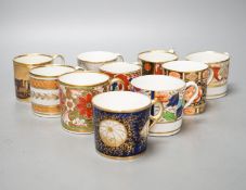 Ten various early 19th century English porcelain coffee cansincluding a Worcester Barr period