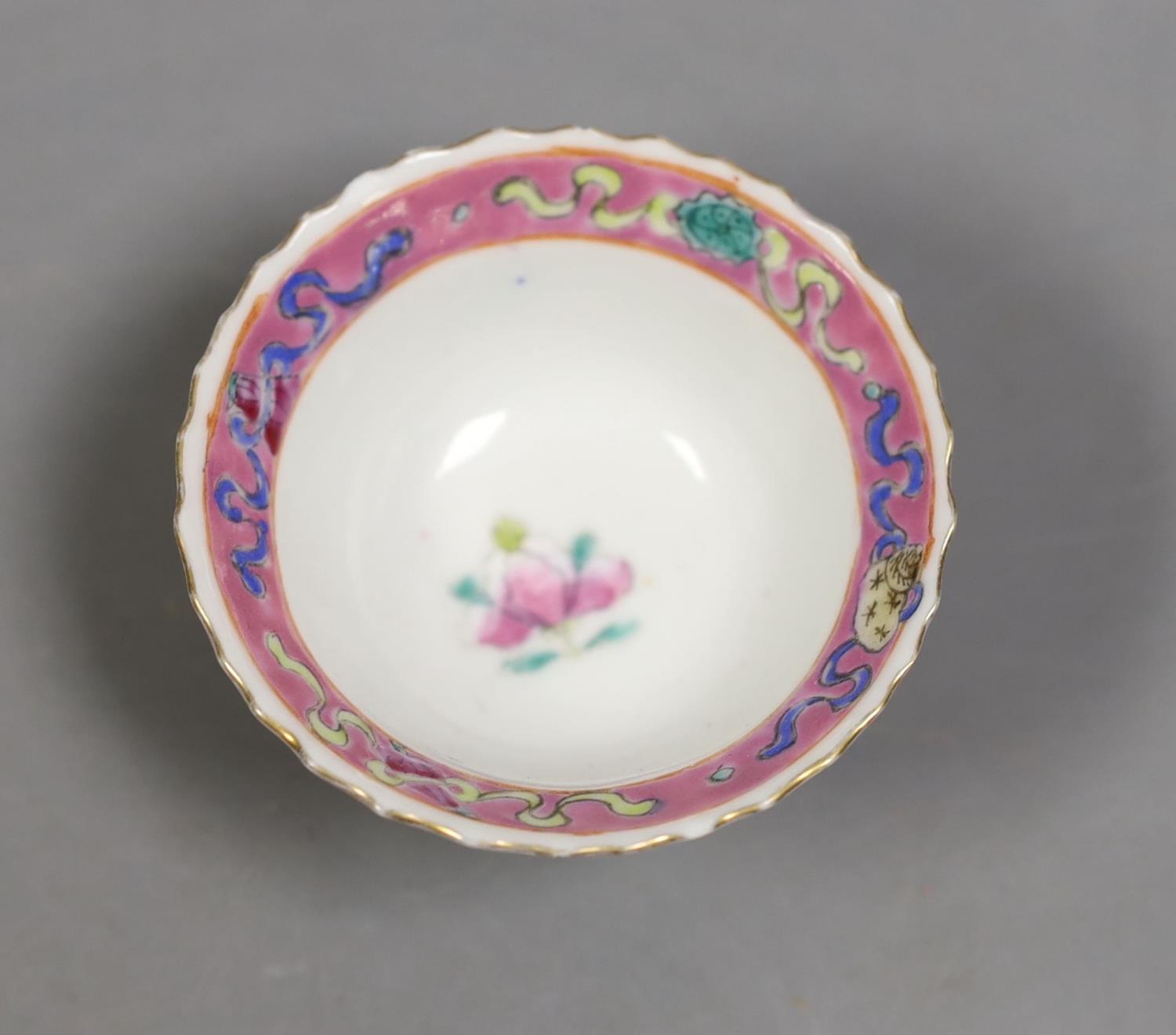A Chinese Straits famille rose tea bowl,7 cms diameter. - Image 3 of 4