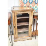 A Victorian inlaid walnut glazed-front music cabinet, width 55cm, height 94cm