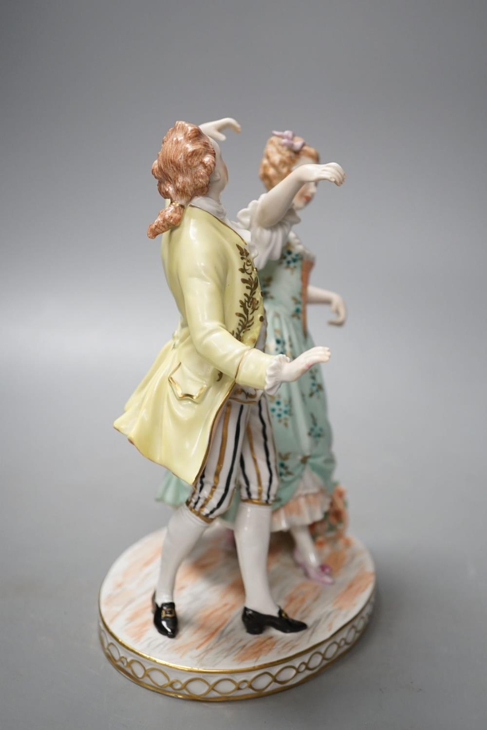 A Dresden porcelain group of a dancing couple 21cm - Image 5 of 8