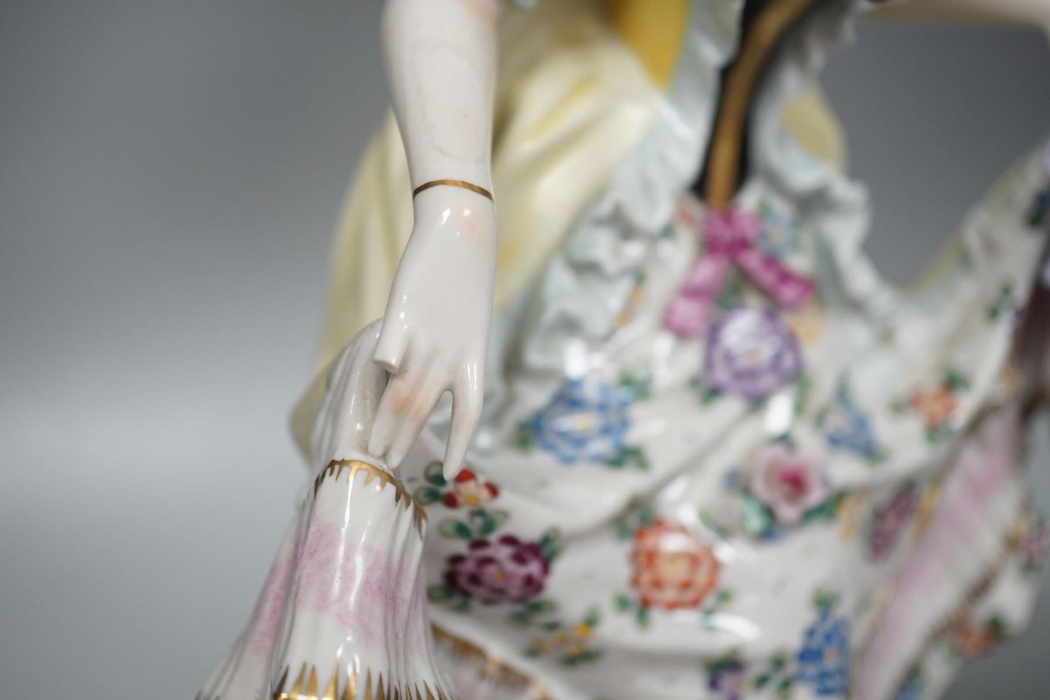 A German porcelain ‘dancing lady’ lamp - Image 5 of 8