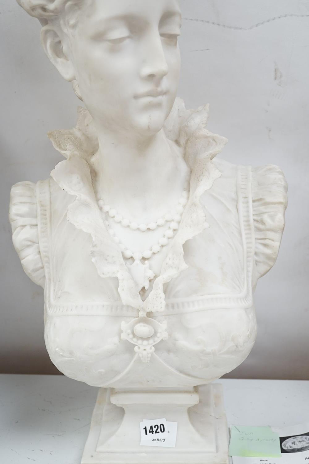 A faux parian bust 66cm - Image 3 of 4