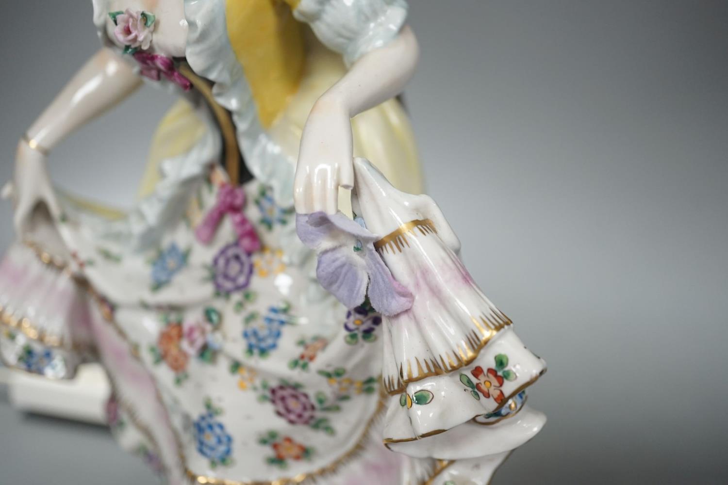 A German porcelain ‘dancing lady’ lamp - Image 6 of 8