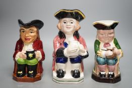 Ten various pottery Toby jugs, including 3 musical, tallest 26.5cm