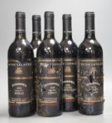 Five bottles of Peter Lehrmann Stonewell 1993 Shiraz