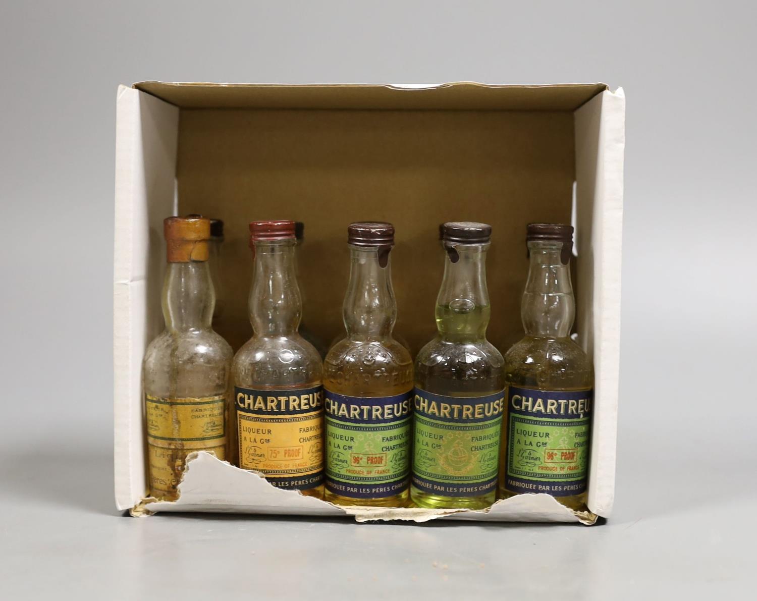 One Chartreuse bottle and ten Chartreuse miniatures - Image 2 of 2