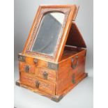 A Chinese cypress wood dressing box, 37cm