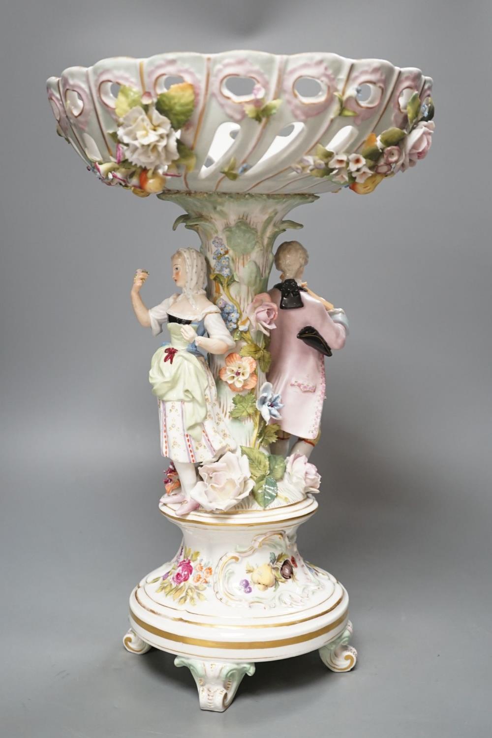 A large Pottschapel figural centrepiece bowl, 42cm - Image 6 of 9