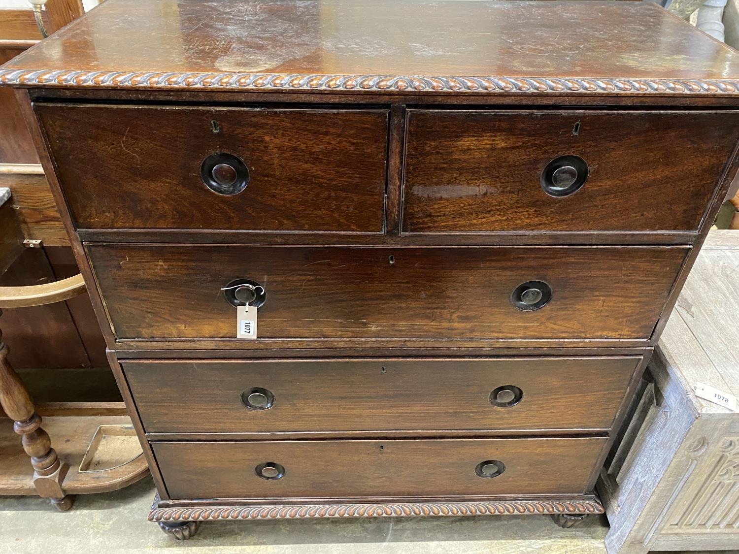 A 19th century Anglo-Indian padouk two-part chest, width 112cm, depth 49cm, height 121cm - Image 3 of 3