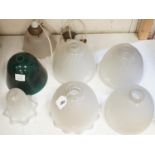 A collection of 11 late 19th/early 20th century glass light shades