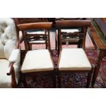 Two pairs of William IV mahogany dining chairs, a Victorian mahogany armchair and a bedroom chair
