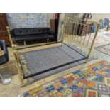 A Victorian style brass double bed frame, width 151cm, length 208cm