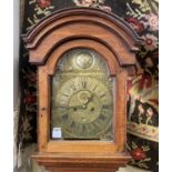 A late 18th century oak 8 day longcase clock, height 212cm