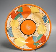 A Clarice Cliff Bizarre Fantasque "Melon" design plate 25cm