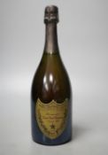 One boxed bottle of Dom Perignon vintage 1982 Champagne.