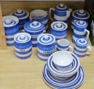 T G Green blue and white kitchenware