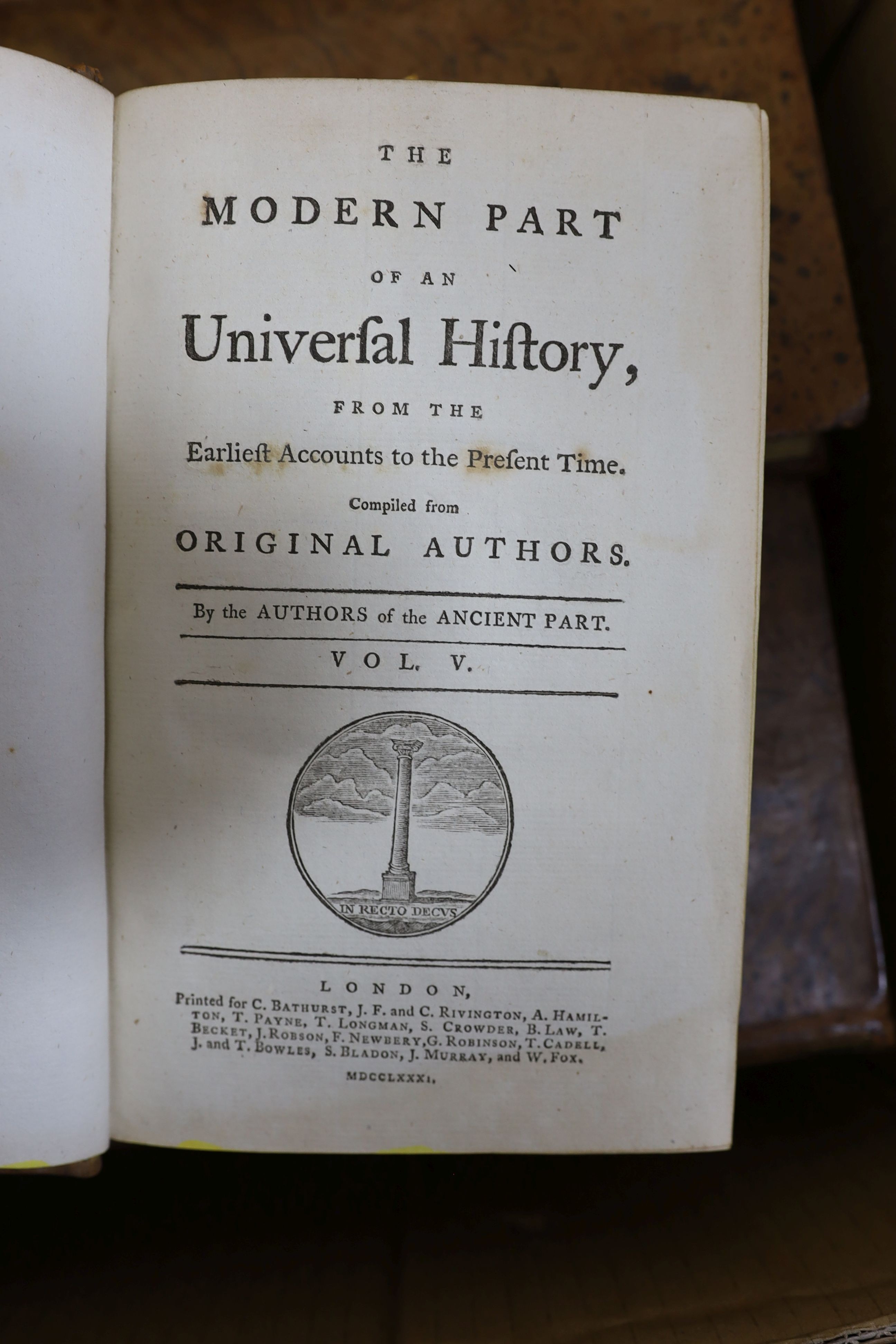 ° ° [Universal History] The Modern Part of an Universal History ... 42 vols., contemp. gilt - Image 4 of 4