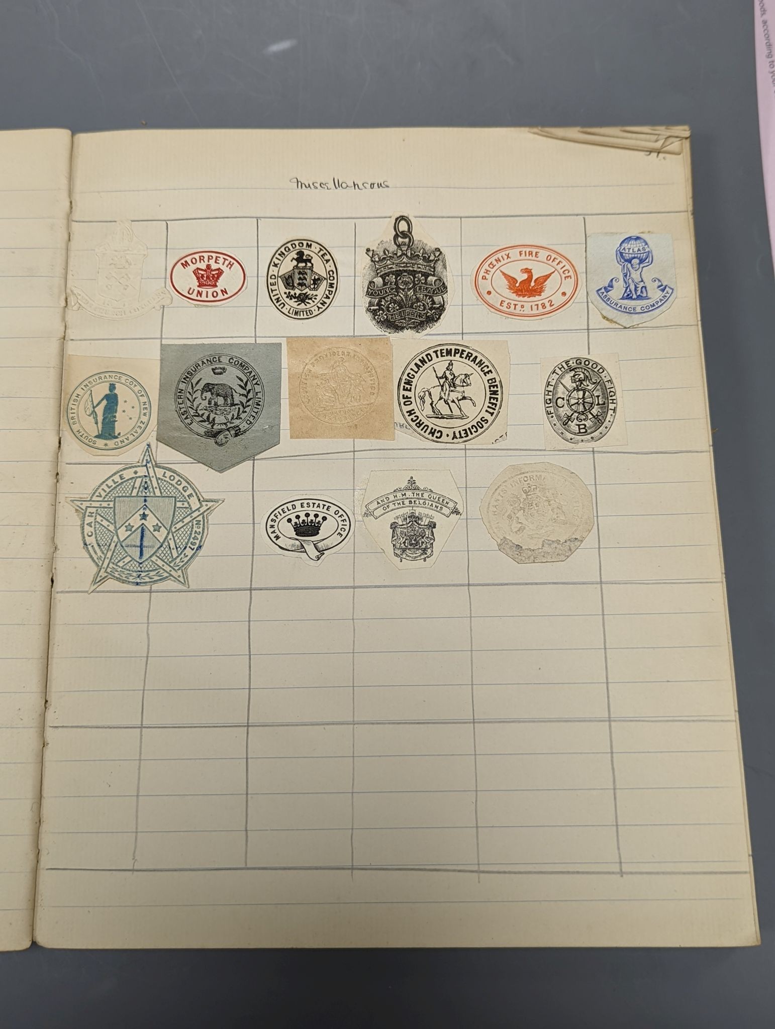 Five various sketch books, an exercise book containing miscellaneous crests and a photograph album - Image 4 of 5