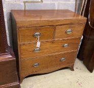 A small Regency mahogany four drawer chest, width 80cm, depth 43cm, height 82cm