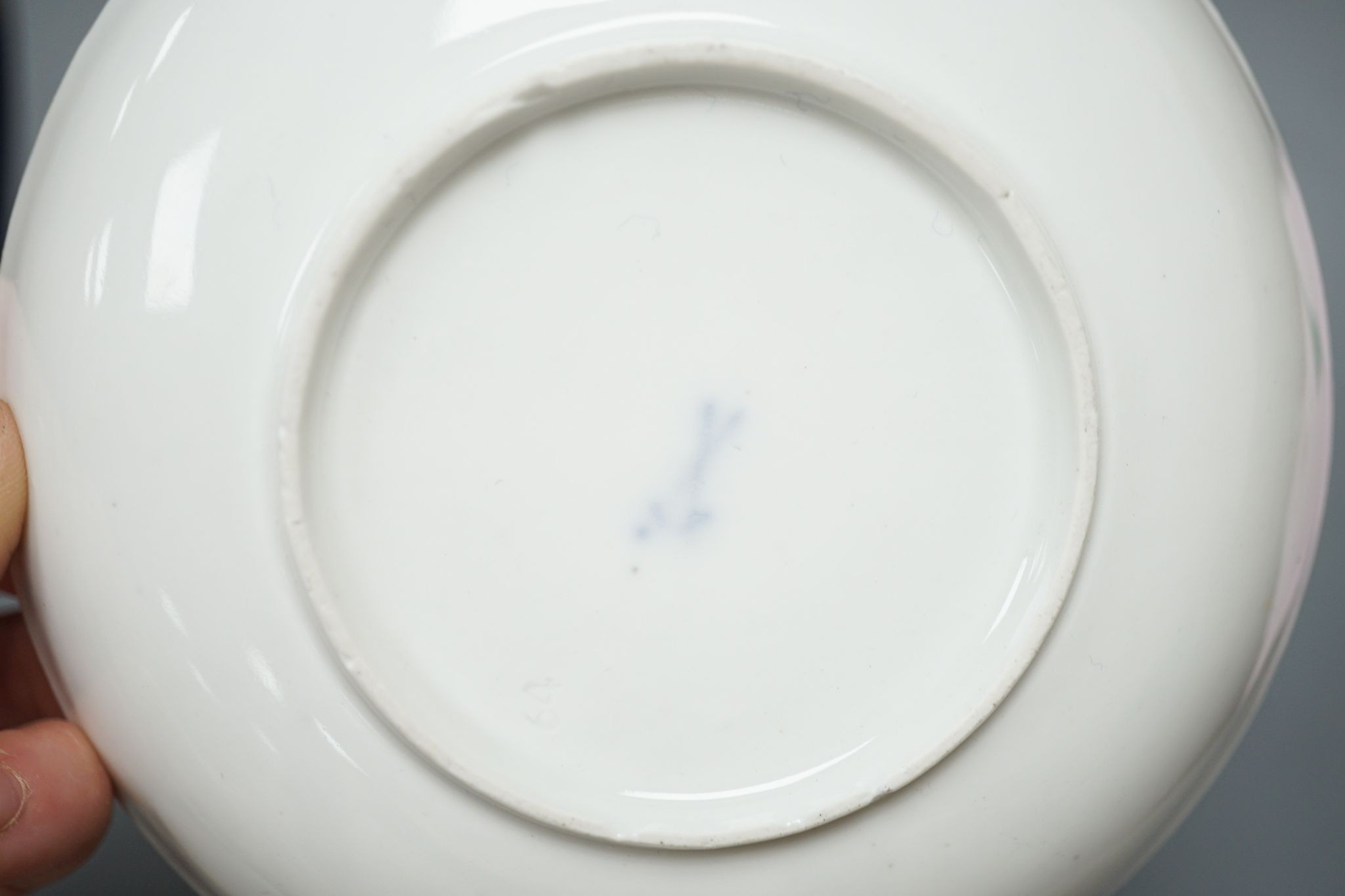 A 19th century Meissen porcelain tea cup and saucer decorated with 18th century figures - Image 5 of 5