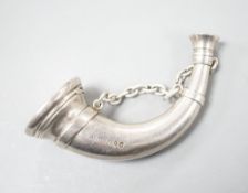 A Victorian novelty silver vinaigrette, modelled as a hunting horn, by Sampson Mordan & Co,