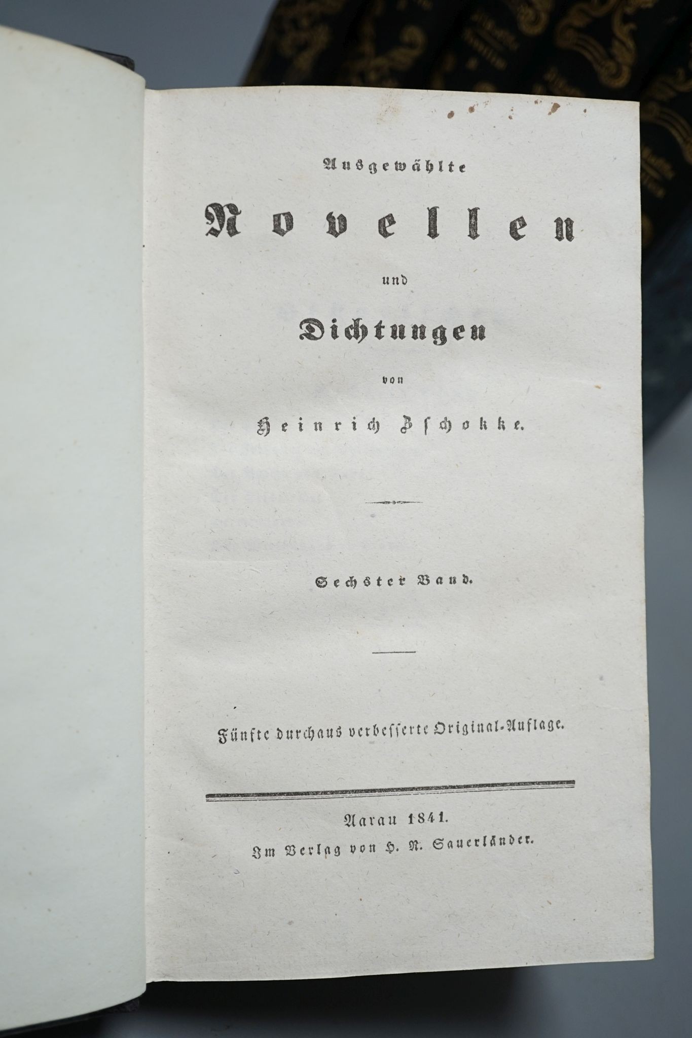 ° ° Zschokke, Heinrich - Augsgewahlte Novellen Und Dichtungen, 6 vols., engraved portrait frontis ( - Image 4 of 5