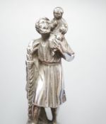 A chromium St. Christopher car mascot, circa 1925, 13cm