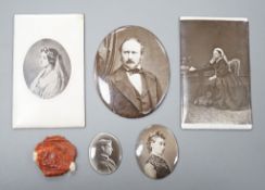 Five Victorian Royal Family photographic miniature enamelled plaques by Alexander Lamont
