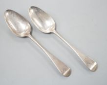 A pair of George III Scottish provincial silver Old English pattern table spoons, William Scott I,