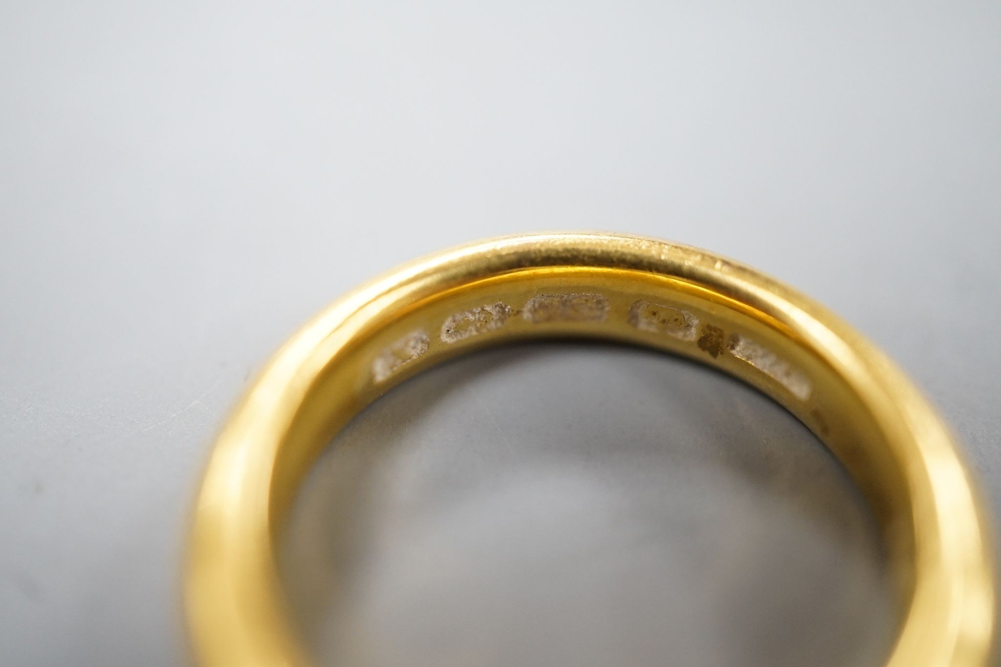 A 22ct gold wedding band, size K/L, 8.3 grams. - Image 3 of 3