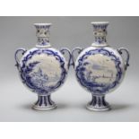 A pair of 19th century Delft vases 26cm